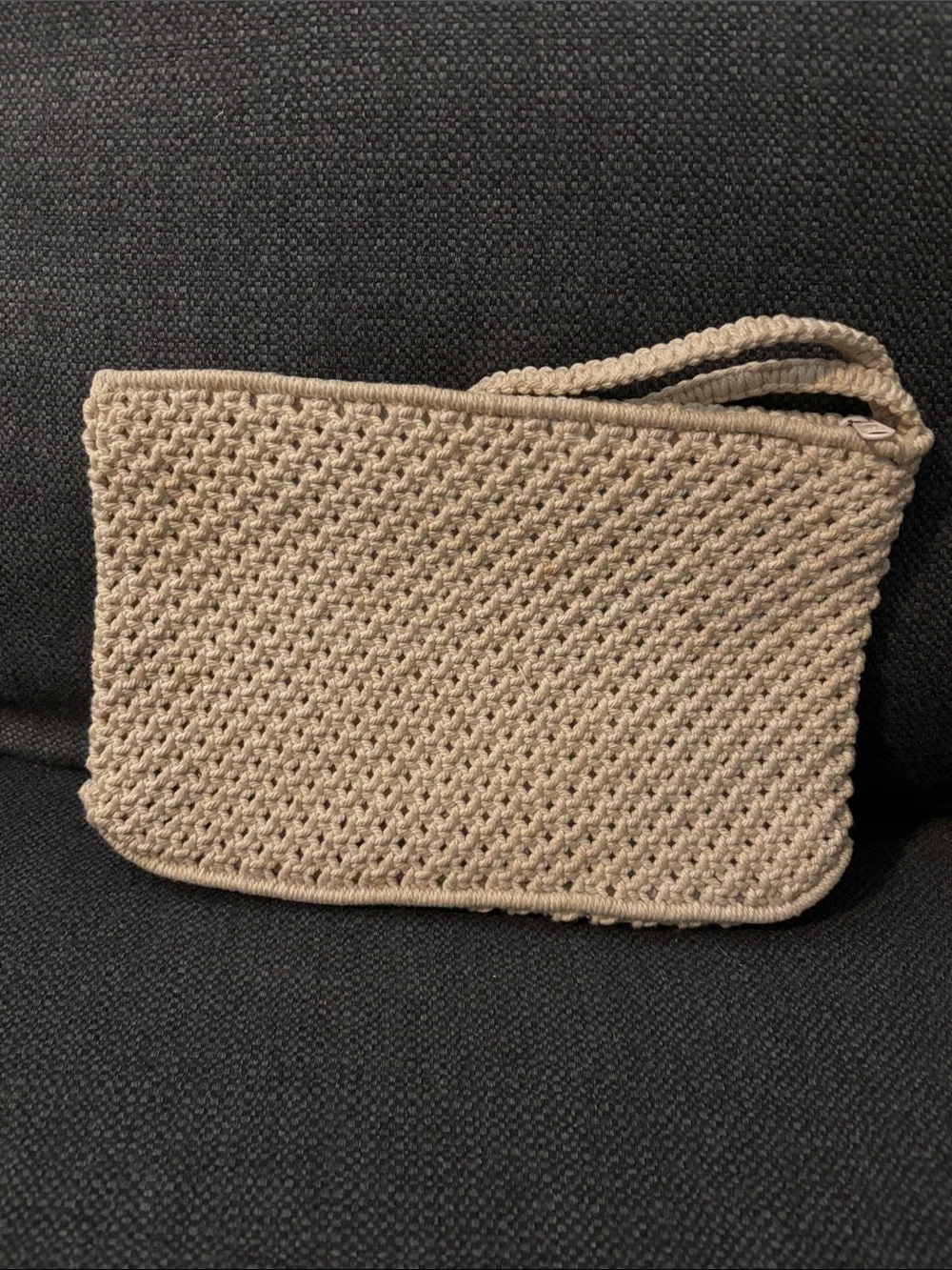 Vintage macrame clutch